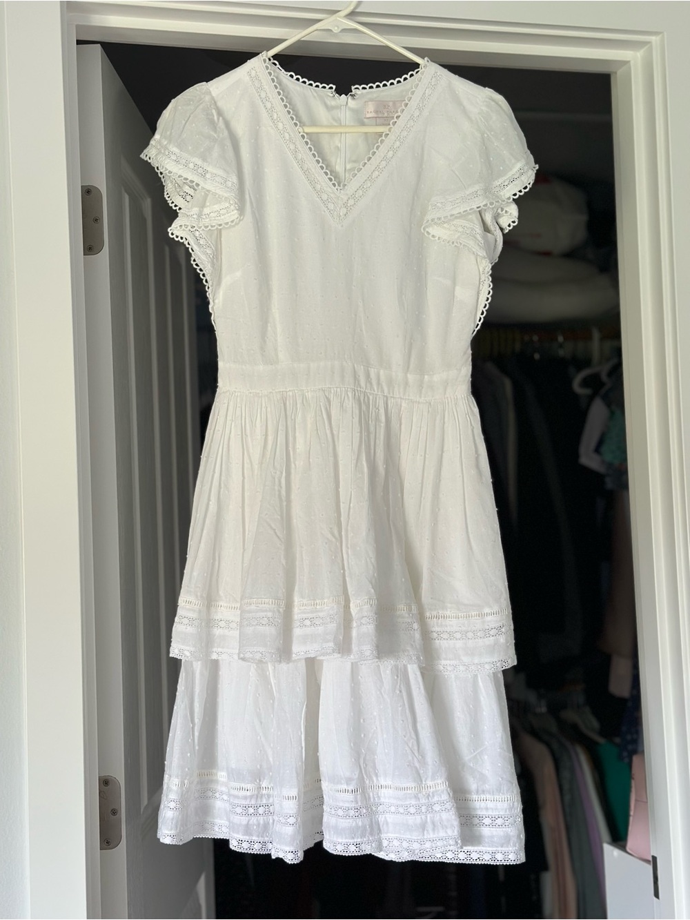 Rachel Parcell White Eyelet Tiered Dress